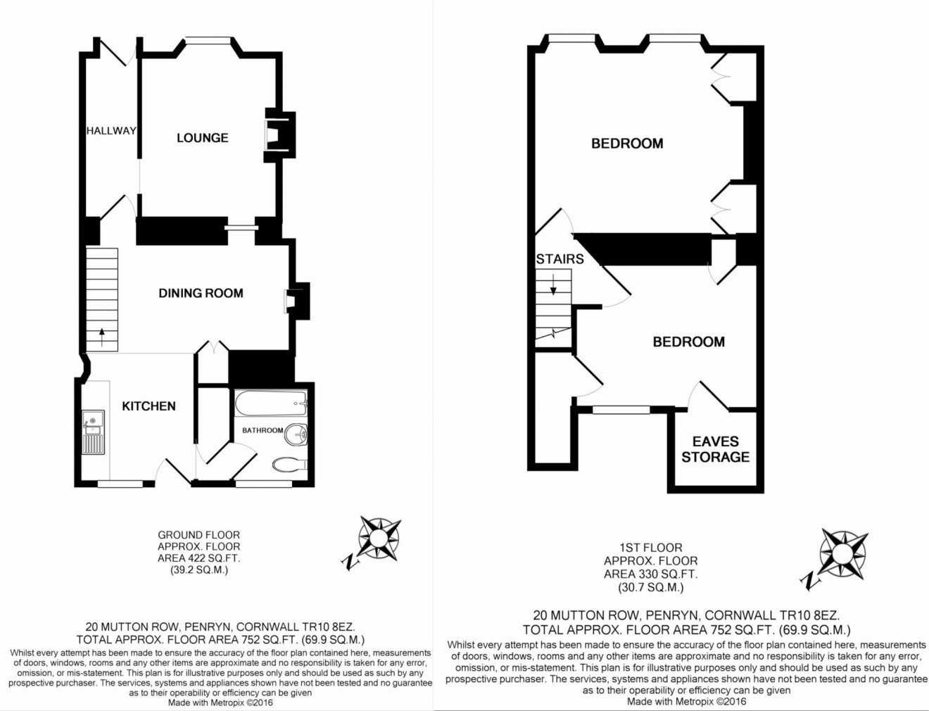 Floorplan for Mutton Row, Penryn, TR10