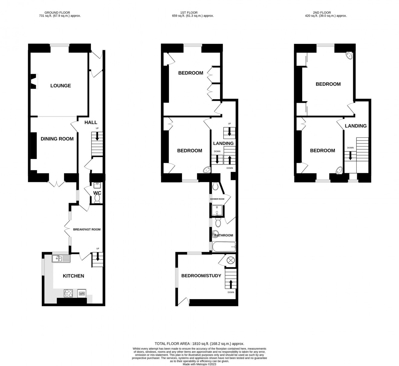 Floorplan for Dunstanville Terrace, Falmouth, TR11