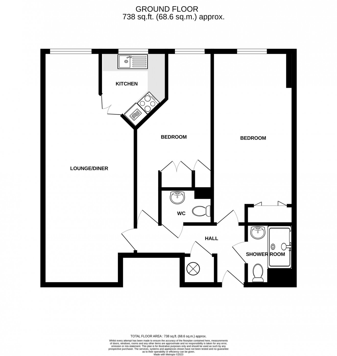 Floorplan for Cliff Road, Bay Court Cliff Road, TR11