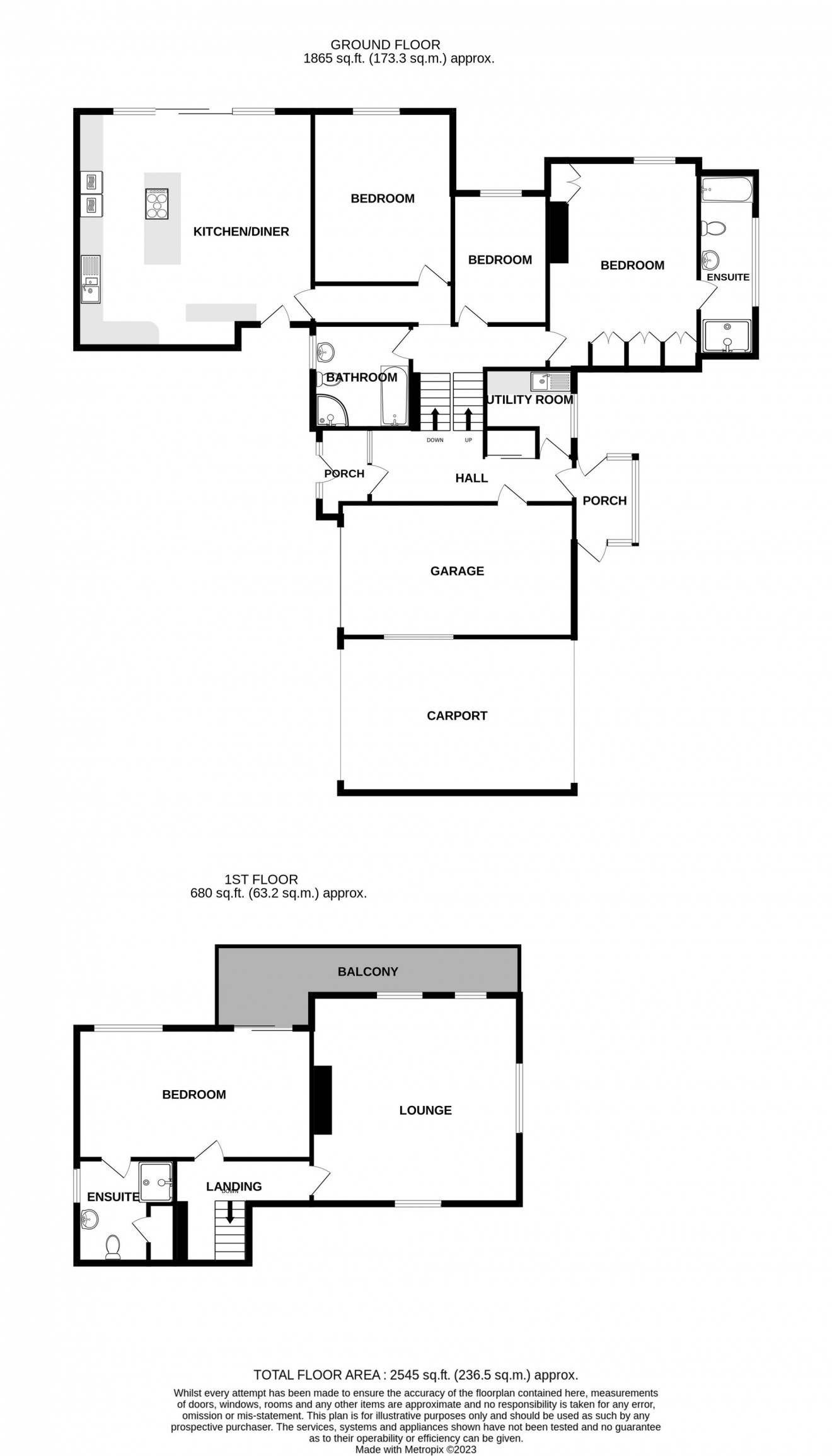 Floorplan for Budock Water, Falmouth, TR11